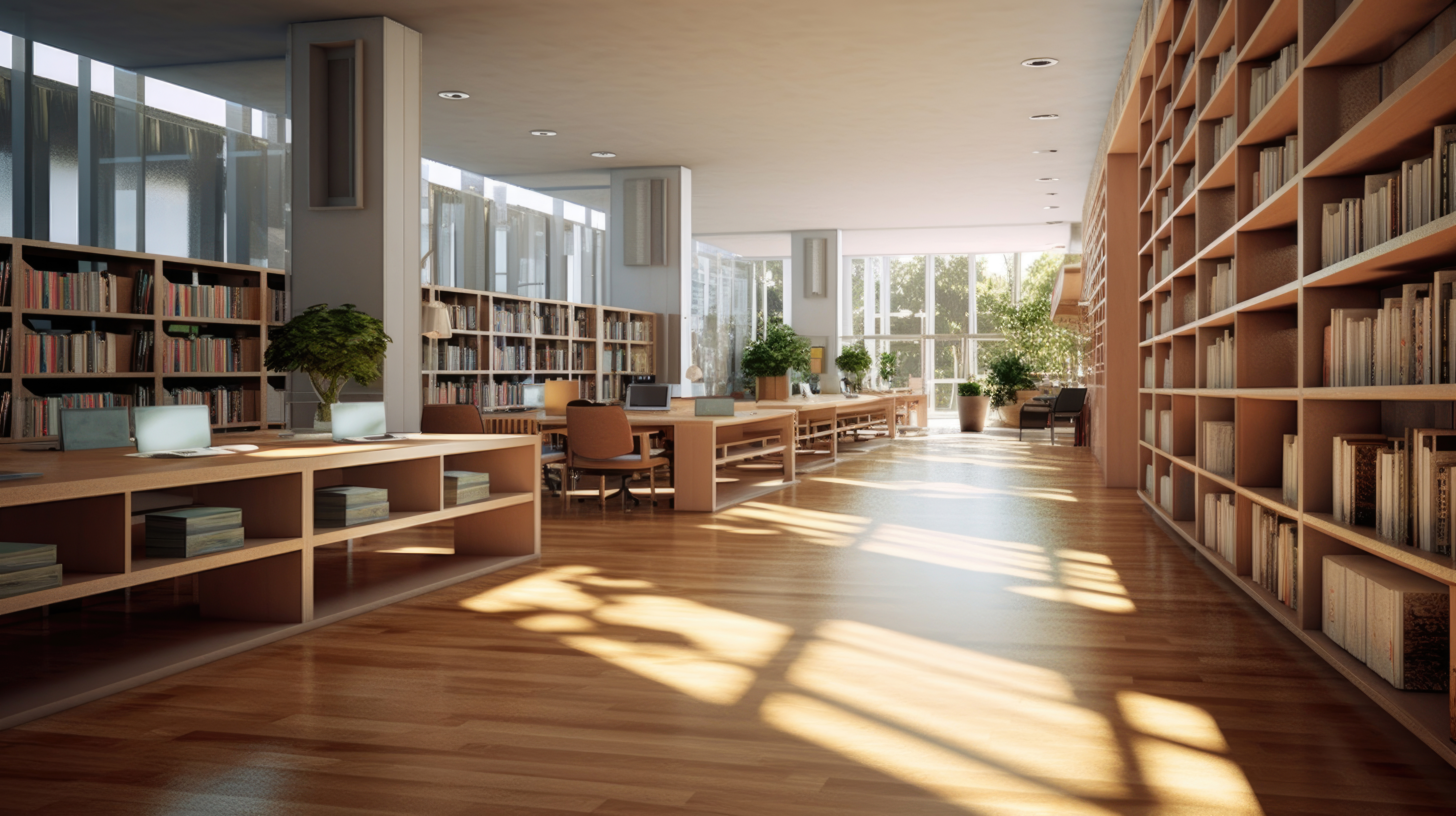 made-clear-concrete-library-features-lightcolored-log-bookshelves-stepped-seating.jpg